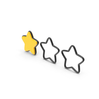 One Star Out Of Three Star Colour PNG & PSD Images