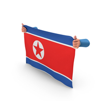 North Korea Hand Holding Flag PNG & PSD Images