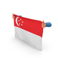 Singapore Hand Holding Flag PNG & PSD Images