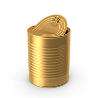 Tin Can Open Gold PNG & PSD Images