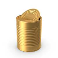 Tin Can Open Gold PNG & PSD Images
