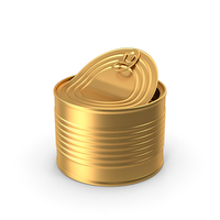 Tin Can Short Open Gold PNG & PSD Images