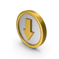 Metal Arrow Down Icon PNG & PSD Images