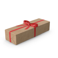 Brown Wrapped Gift Box Red Bow PNG & PSD Images