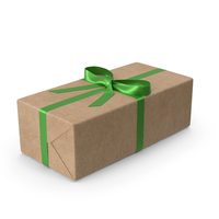 Brown Wrapped Gift Box Green Bow PNG & PSD Images