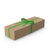 Brown Wrapped Gift Box Green Bow PNG & PSD Images