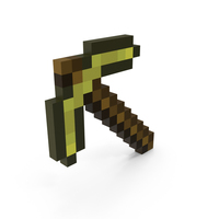 Minecraft Golden Pickaxe PNG & PSD Images