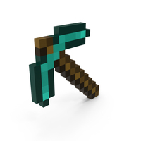 Minecraft Diamond Pickaxe PNG & PSD Images