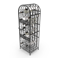 Wine Rack Cabinet With Bottles PNG & PSD Images