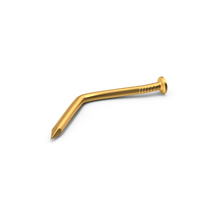 Nail Large Bent Side Gold PNG & PSD Images
