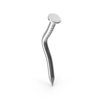 Nail Medium Bent Chrome PNG & PSD Images