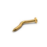 Nail Medium Bent Side Gold PNG & PSD Images
