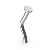 Nail Medium Half Bent Chrome PNG & PSD Images