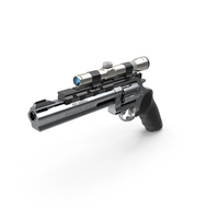 Revolver Silver With Scope PNG & PSD Images