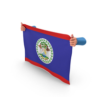 Belize Hand Holding Flag PNG & PSD Images