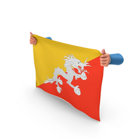 Bhutan Hand Holding Flag PNG & PSD Images