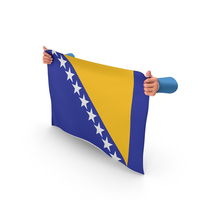 Bosnia and Herzegovina Hand Holding Flag PNG & PSD Images