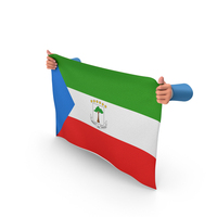 Equatorial Guinea Hand Holding Flag PNG & PSD Images