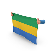 Gabon Hand Holding Flag PNG & PSD Images