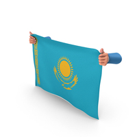 Kazakhstan Hand Holding Flag PNG & PSD Images