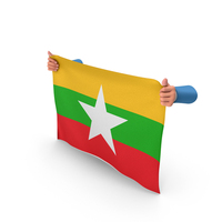 Myanmar Hand Holding Flag PNG & PSD Images