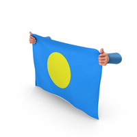 Palau Hand Holding Flag PNG & PSD Images