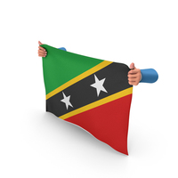 Saint Kitts and Nevis Hand Holding Flag PNG & PSD Images