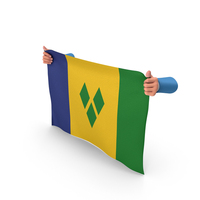 Saint Vincent and the Grenadines Hand Holding Flag PNG & PSD Images