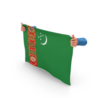 Turkmenistan Hand Holding Flag PNG & PSD Images
