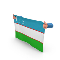 Uzbekistan Hand Holding Flag PNG & PSD Images