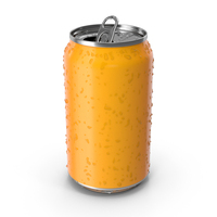 330ml Open Orange Cola Can With Droplets PNG & PSD Images