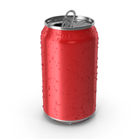 330ml Red Cola Can Open With Droplets PNG & PSD Images