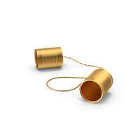 Tin Can Phone Gold PNG & PSD Images