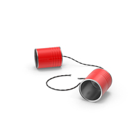Tin Can Phone Broken Red PNG & PSD Images