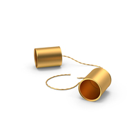 Tin Can Phone Broken Gold PNG & PSD Images