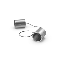 Tin Can Phone Broken Chrome PNG & PSD Images