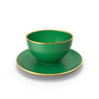 Cup Plate Green Gold PNG & PSD Images