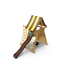 Little Girl on Slide Fur PNG & PSD Images