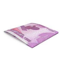 Two 2000 Rupees Note Folded PNG & PSD Images