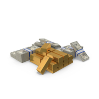 Gold Money 50 US Dollars Lots PNG & PSD Images