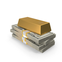 Gold Four Biscuits 50 US Dollars Money Lot PNG & PSD Images