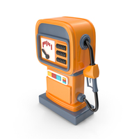 Cartoon Gas Pump Orange PNG & PSD Images