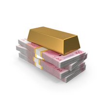 Gold Four Biscuits China 100 Yuan Lot Money PNG & PSD Images
