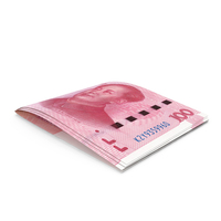 Two China 100 Yuan Note Folded Money PNG & PSD Images