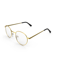 Classic Glasses Gold Clear PNG & PSD Images
