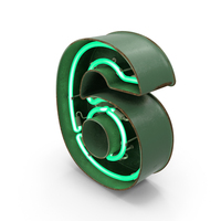 Green Vintage Neon Digit PNG & PSD Images