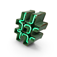 Green Vintage Neon Letter Hashtag PNG & PSD Images