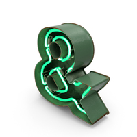 Green Vintage Neon Letter & PNG & PSD Images