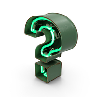 Green Vintage Neon Letter ? PNG & PSD Images