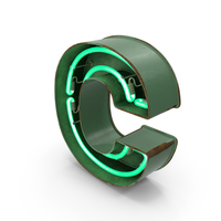 Green Vintage Neon Letter C PNG & PSD Images